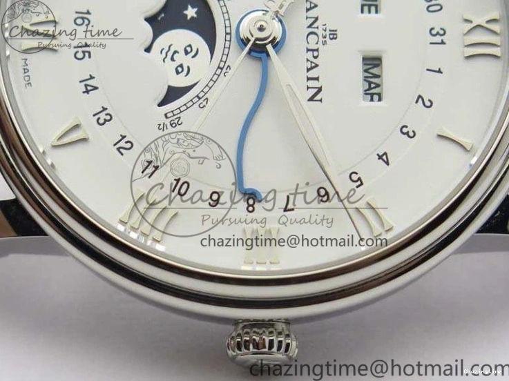 0519 FreshLook Villeret 6654 SS Complicated Function OMF 1:1 Best Edition White Dial On Brown Leather Strap A 8119